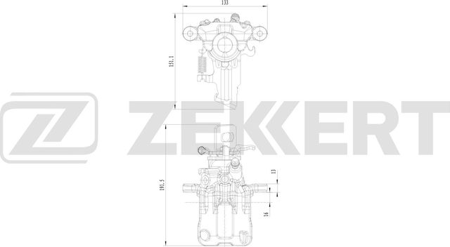 Тормозной суппорт Zekkert (Чугун) задний правый для Nissan Almera N16 2000-2006. Артикул BS-8347