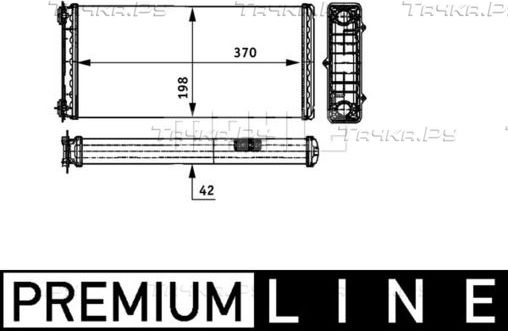 Радиатор отопителя (печки) Mahle Premium для DAF XF 95 1997-2006. Артикул AH 117 000P