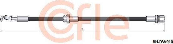 Тормозной шланг Cofle задний левый для Chevrolet Lacetti 2005-2013. Артикул 92.BH.DW010