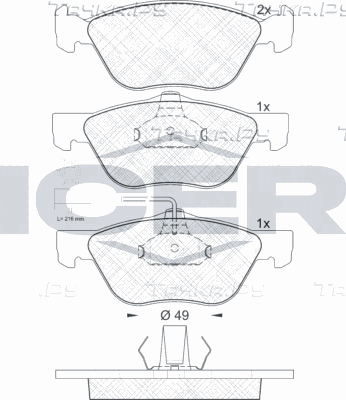 Тормозные колодки Icer. Артикул 181601