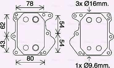 Радиатор масляный (маслоохладитель) для двигателя AVA (алюминий) для Ford Transit Torneo VII 2006-2014. Артикул FD3625