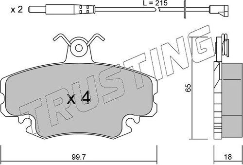 Тормозные колодки Trusting передние для Lada Largus I 2012-2026. Артикул 122.0W