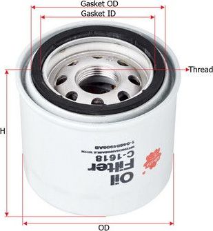 Масляный фильтр Sakura для Hummer H3 2008-2010. Артикул C-1618