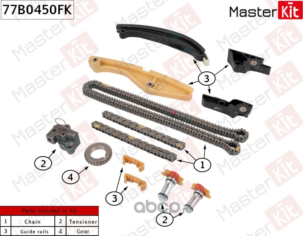 77B0450FK Комплект цепи ГРМ FORD EXPLORER (TWJ) 2013 - 2017 T35PDED (Master KIT). Артикул 77B0450FK