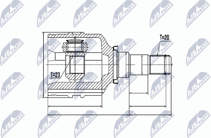 Шрус внутренний (граната) NTY. Артикул NPW-TY-059