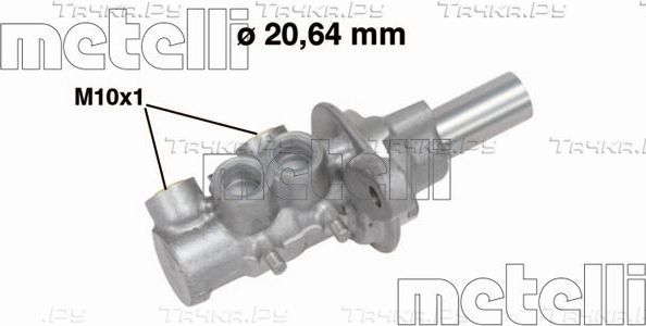 Тормозной цилиндр главный Metelli (алюминий) для Citroen C1 I 2005-2014. Артикул 05-0691