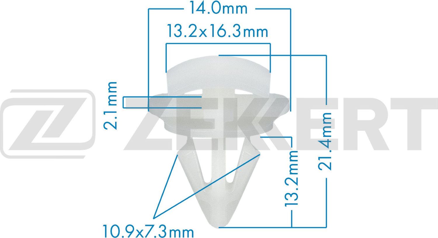 Клипса Zekkert (POM (сополимер ацеталя)). Артикул BE-1997