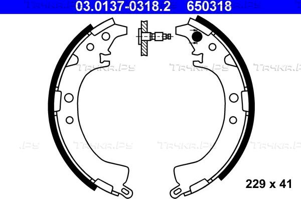 Тормозные колодки ATE задние для Toyota RAV4 I (XA10) 1994-2000. Артикул 03.0137-0318.2