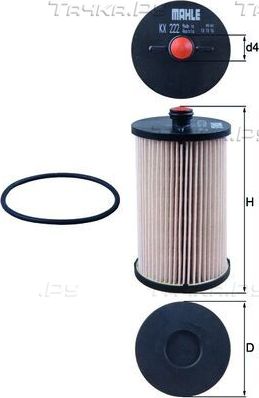 Топливный фильтр Mahle-Knecht. Артикул KX 222D