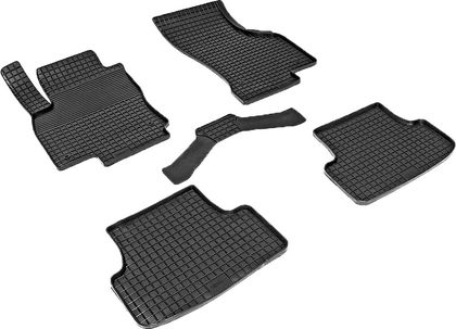 Коврики резиновые Seintex с узором сетка для салона Volkswagen Golf VII 2012-2024. Артикул 84027
