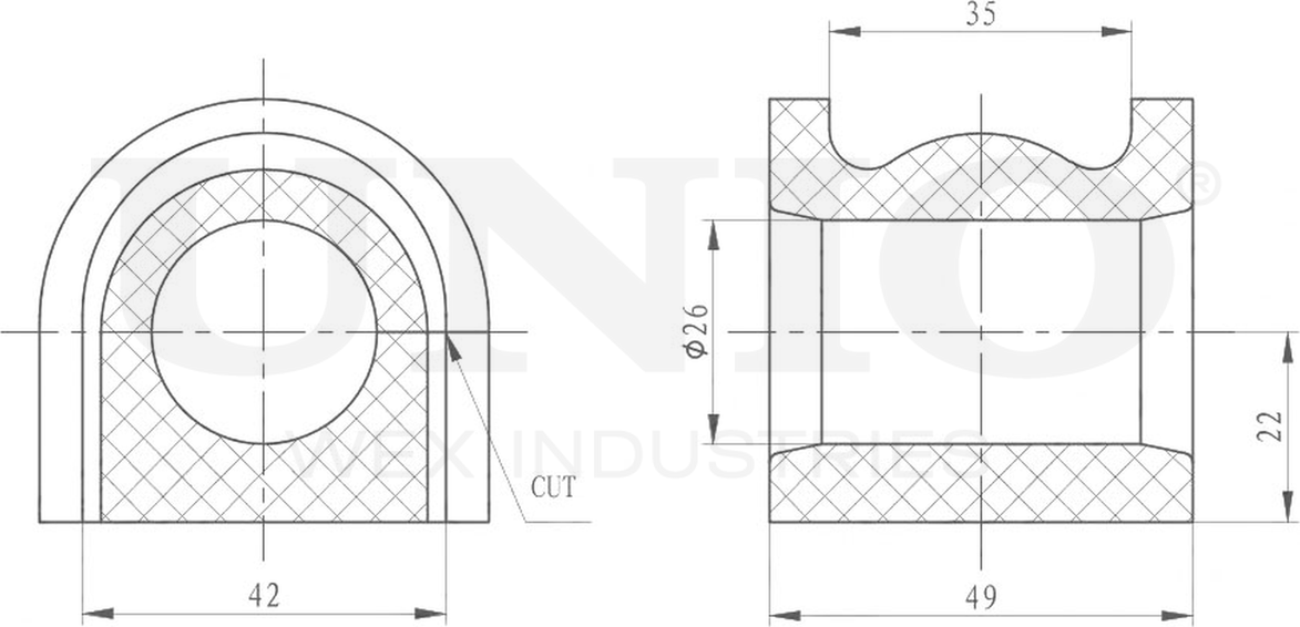 Втулка стабилизатора (Unio). Артикул RMP-10105