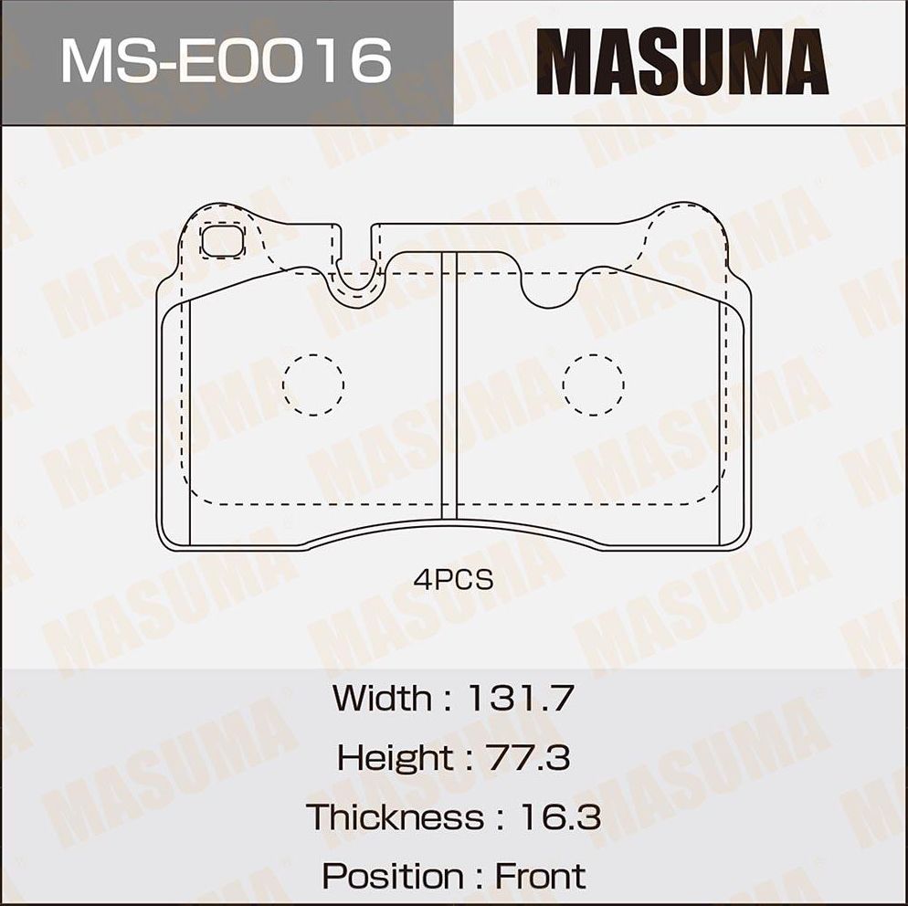 Тормозные колодки Masuma. Артикул MS-E0016