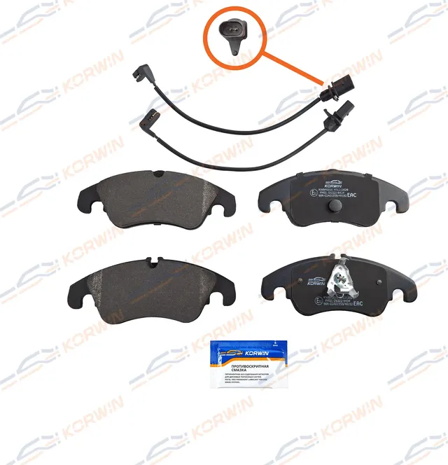 Колодки тормозные перед. Audi A6 (C7) 10-/A7 10-/Q5 (8R) 08 (Korwin). Артикул KWBP0016