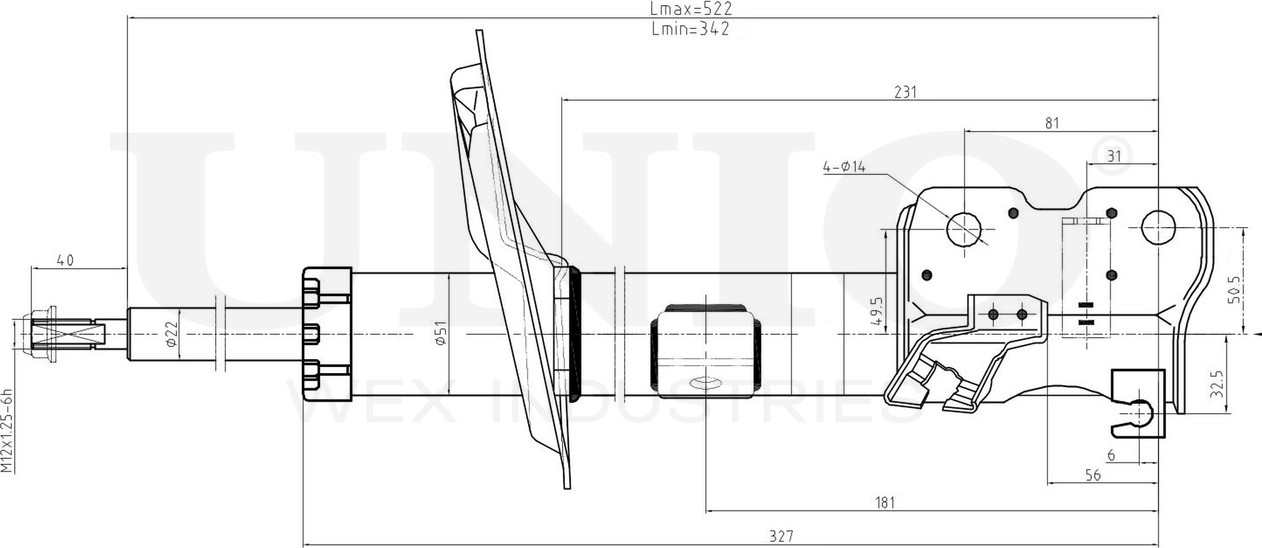 Амортизатор подвески (Unio). Артикул SAB-10200