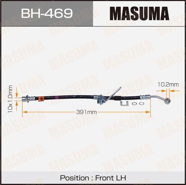 Тормозной шланг Masuma передний левый для Honda Civic VI 1995-2001. Артикул BH-469