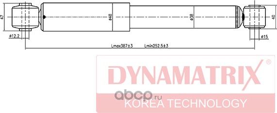 Амортизатор подвески газонаполненный (Dynamatrix-Korea). Артикул DSA343306