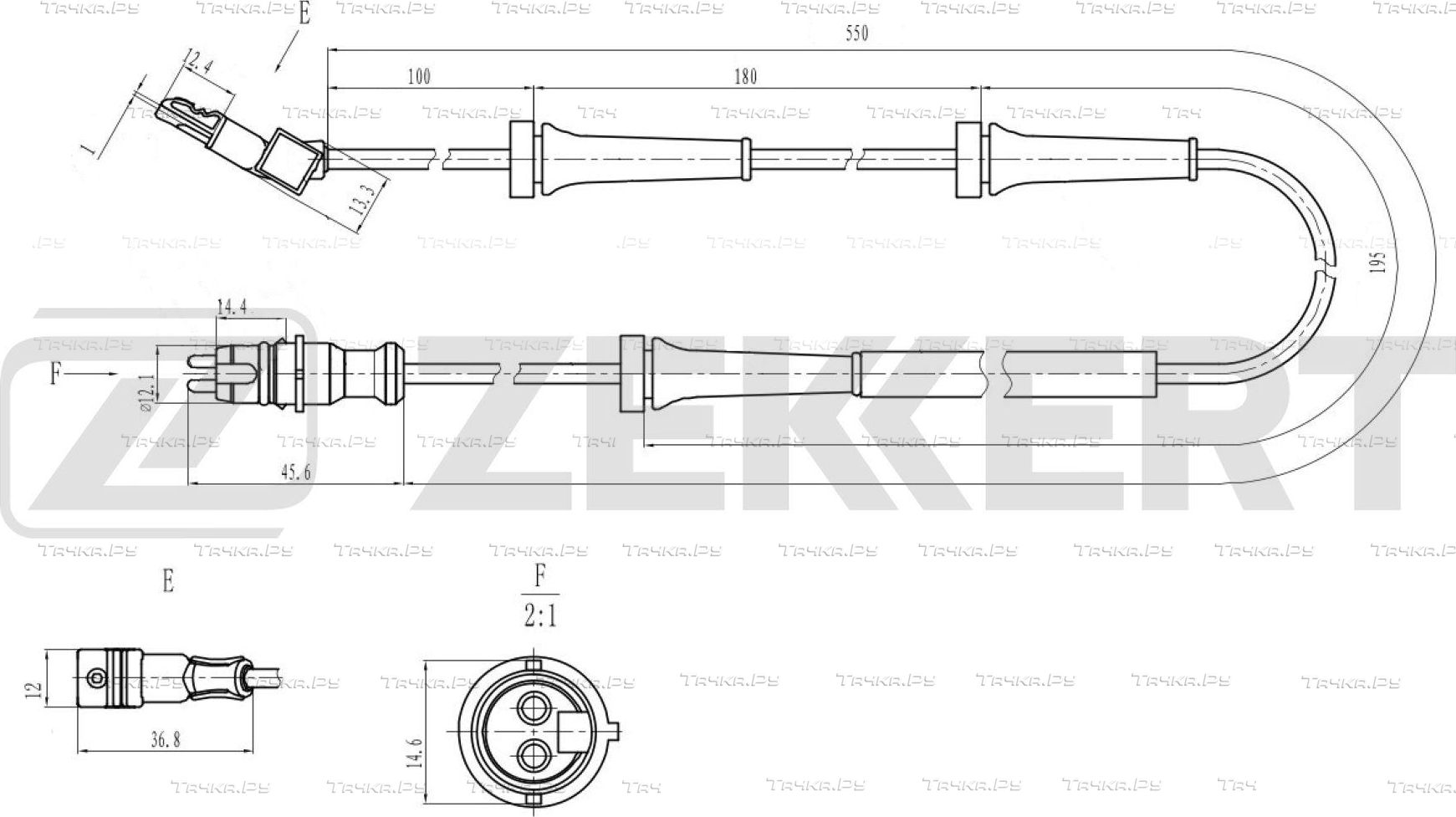 Датчик ABS Zekkert передний для Renault Laguna II 2001-2007. Артикул SE-6222