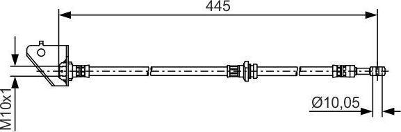 Тормозной шланг Bosch передний правый для Kia Sportage II 2004-2010. Артикул 1 987 481 498