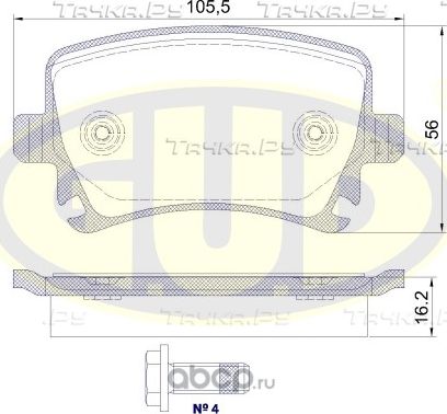 Тормозные колодки G.U.D. задние для SEAT Leon II 2005-2012. Артикул GBP103100