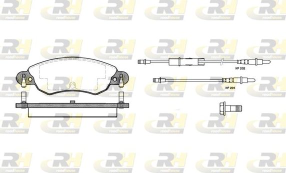 Тормозные колодки RoadHouse передние для Citroen C5 I 2001-2008. Артикул 2829.04