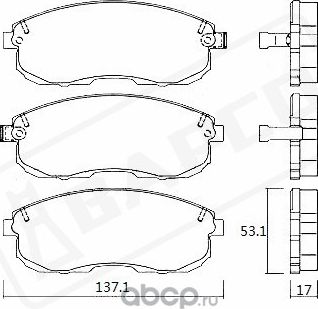 Колодки тормозные дисковые пер. NISSAN CUBE (Z12) 1.6 16V, JUKE (F15) (Bapco) Bapco. Артикул BP0756