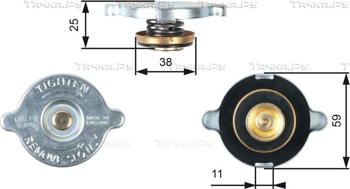 Крышка радиатора Gates для Toyota Land Cruiser 70 1984-1985. Артикул RC122