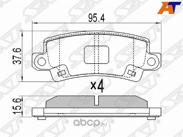 Колодки тормозные RR TOYOTA COROLLA EURO 02-06 (SAT). Артикул ST0446602160