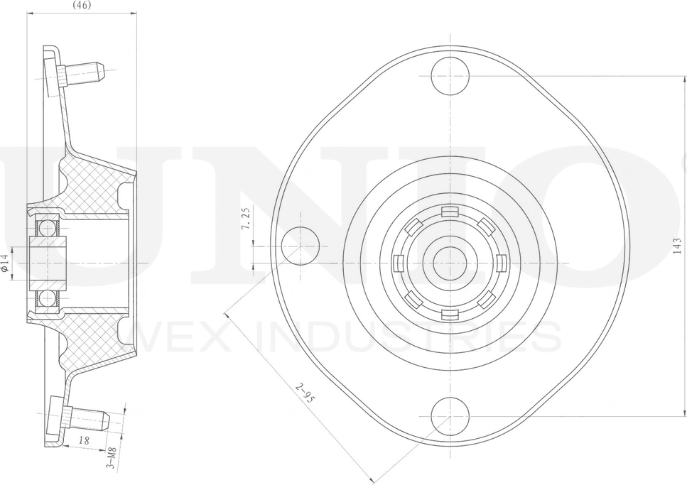 Опора амортизационной стойки (Unio). Артикул RMP-13087