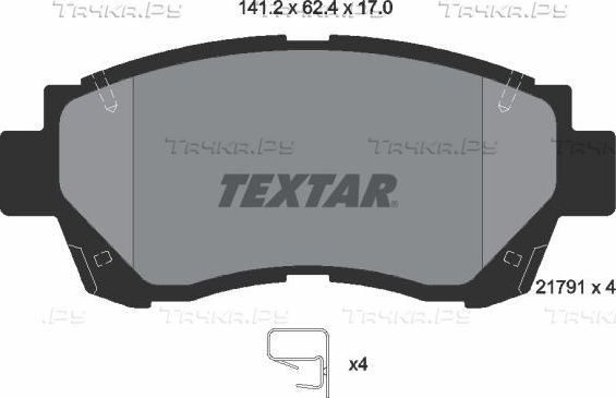 Тормозные колодки Textar передние для Toyota Sienna I 1997-2002. Артикул 2179101