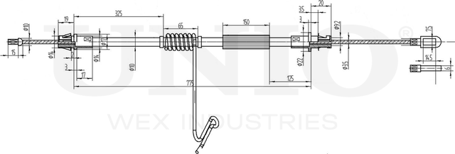 Трос ручного тормоза (Unio). Артикул CAB-60031