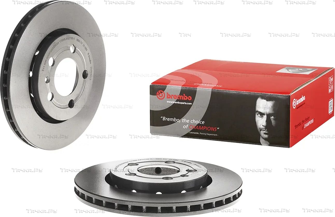 Тормозной диск Brembo PRIME LINE - UV Coated задний для Volkswagen Golf IV 1997-2006. Артикул 09.A652.11