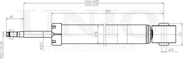 Амортизатор подвески (Unio). Артикул SAB-10638