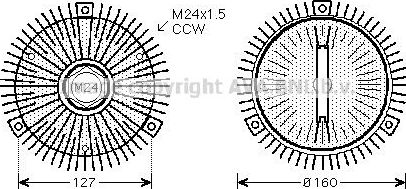 Муфта вентилятора (вискомуфта) AVA для BMW 8 I (E31) 1990-1999. Артикул BWC324