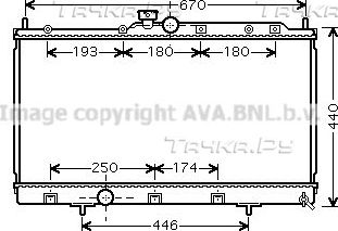 Радиатор охлаждения двигателя AVA. Артикул MT2199