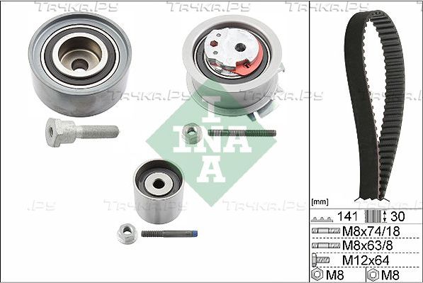 Ремень ГРМ с роликами (комплект) Ina для Audi A3 II (8P) 2006-2013. Артикул 530 0463 10