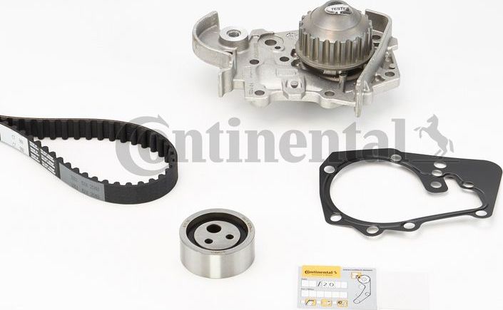 Помпа (водяной насос) с комплектом ремня ГРМ ContiTech. Артикул CT988WP2