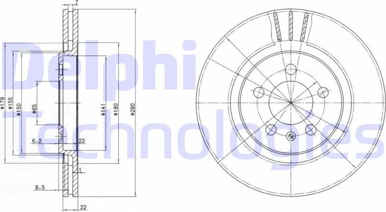 Тормозной диск Delphi. Артикул BG2713