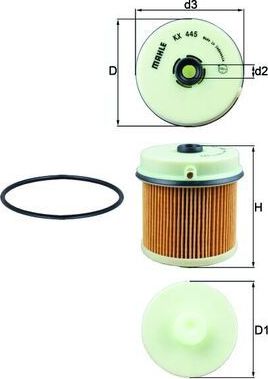 Топливный фильтр Mahle-Knecht. Артикул KX 445D