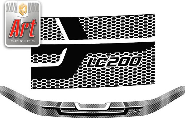 Дефлекторы СА Пластик для капота (Серия Art черная) Toyota Land Cruiser 200 2015-2021. Артикул 2010011511820