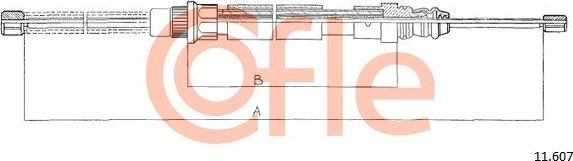 Трос ручника (тросик ручного тормоза) Cofle задний правый для Peugeot 405 1987-1997. Артикул 92.11.607