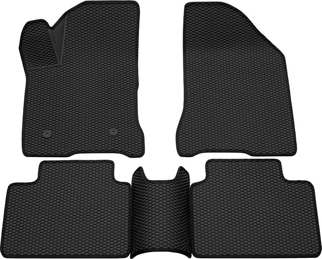 Коврики Rezkon 3D EVA ромб резиновые для салона Lada Vesta 2015-2026 Черный кант. Артикул 9239045101