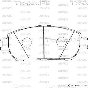 Тормозные колодки Advics передние для Toyota Camry 40 (V40, XV40) 2006-2011. Артикул SN892