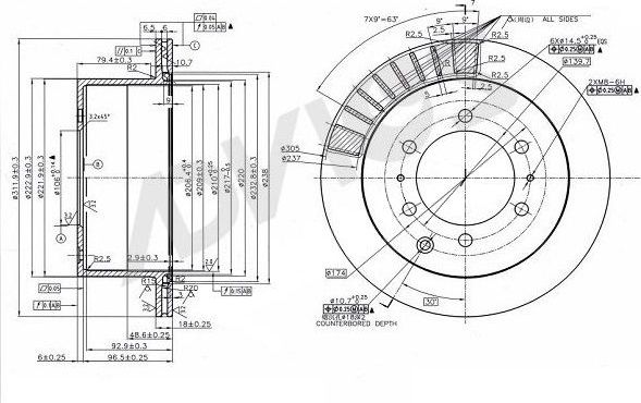 Тормозной диск Advics. Артикул A6R180B