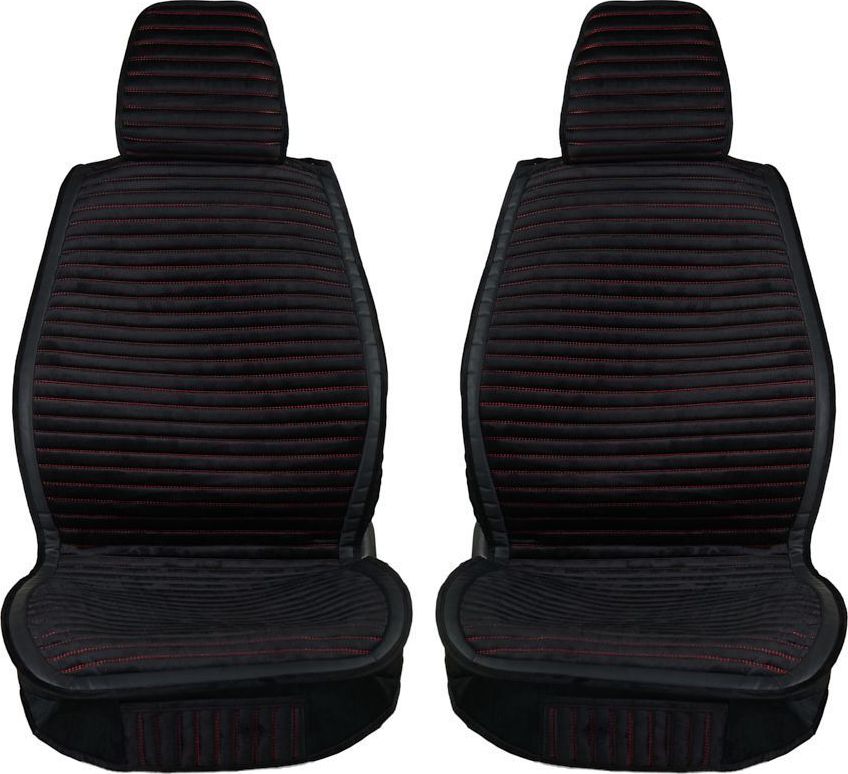 Накидки Seintex каркасные Horizont со вставкой из кожи на сидения, цвет Черный/красная строчка. Артикул 317851