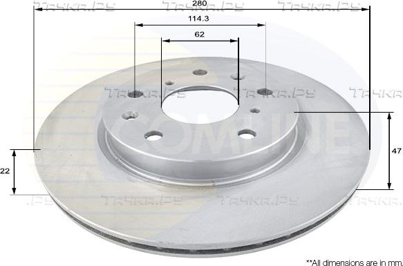 Тормозной диск Comline COATED. Артикул ADC1830V