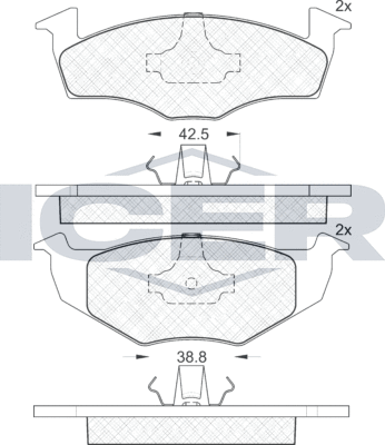 Тормозные колодки Icer передние для SEAT Arosa I 1997-2004. Артикул 181130