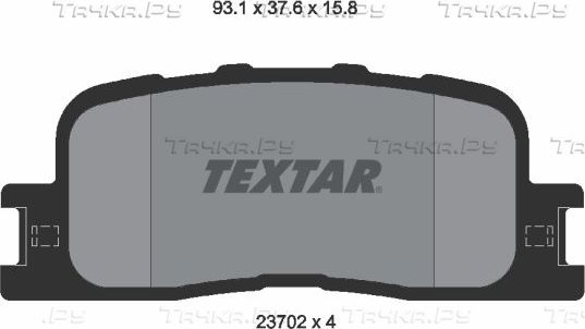 Тормозные колодки Textar задние для Toyota Camry 30 (V30, XV30) 2001-2006. Артикул 2370201