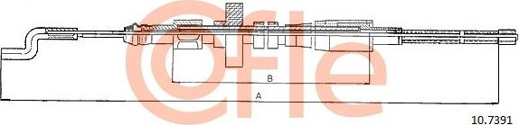Трос ручника (тросик ручного тормоза) Cofle задний правый/левый для Volkswagen Transporter T4 1990-2003. Артикул 92.10.7391
