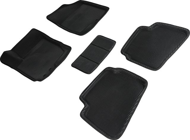 Коврики Seintex 3D EVA Соты для салона Kia Ceed I 2007-2011 ЧЕРНЫЕ. Артикул 95402
