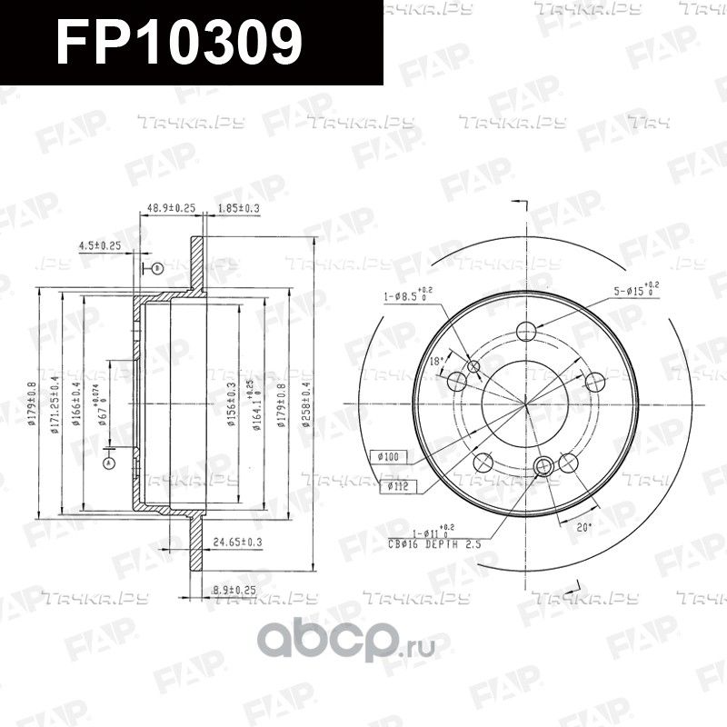 Диск тормозной_(FP10309 FAP). Артикул FP10309